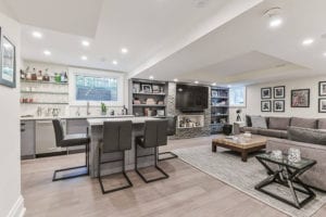 Family oriented basement renovation by Kilbarry Hill Construction